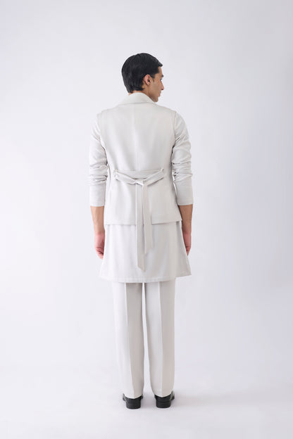 Metallic Micro Pleated Kurta Bundi Set