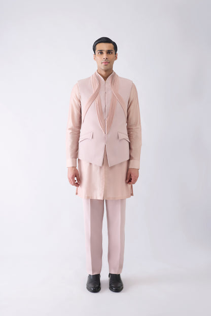Strata Micro Pleated Kurta Bundi Set