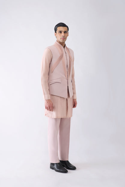 Strata Micro Pleated Kurta Bundi Set