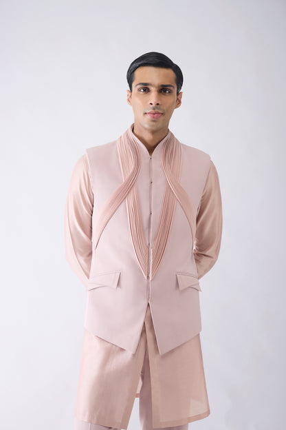 Strata Micro Pleated Kurta Bundi Set