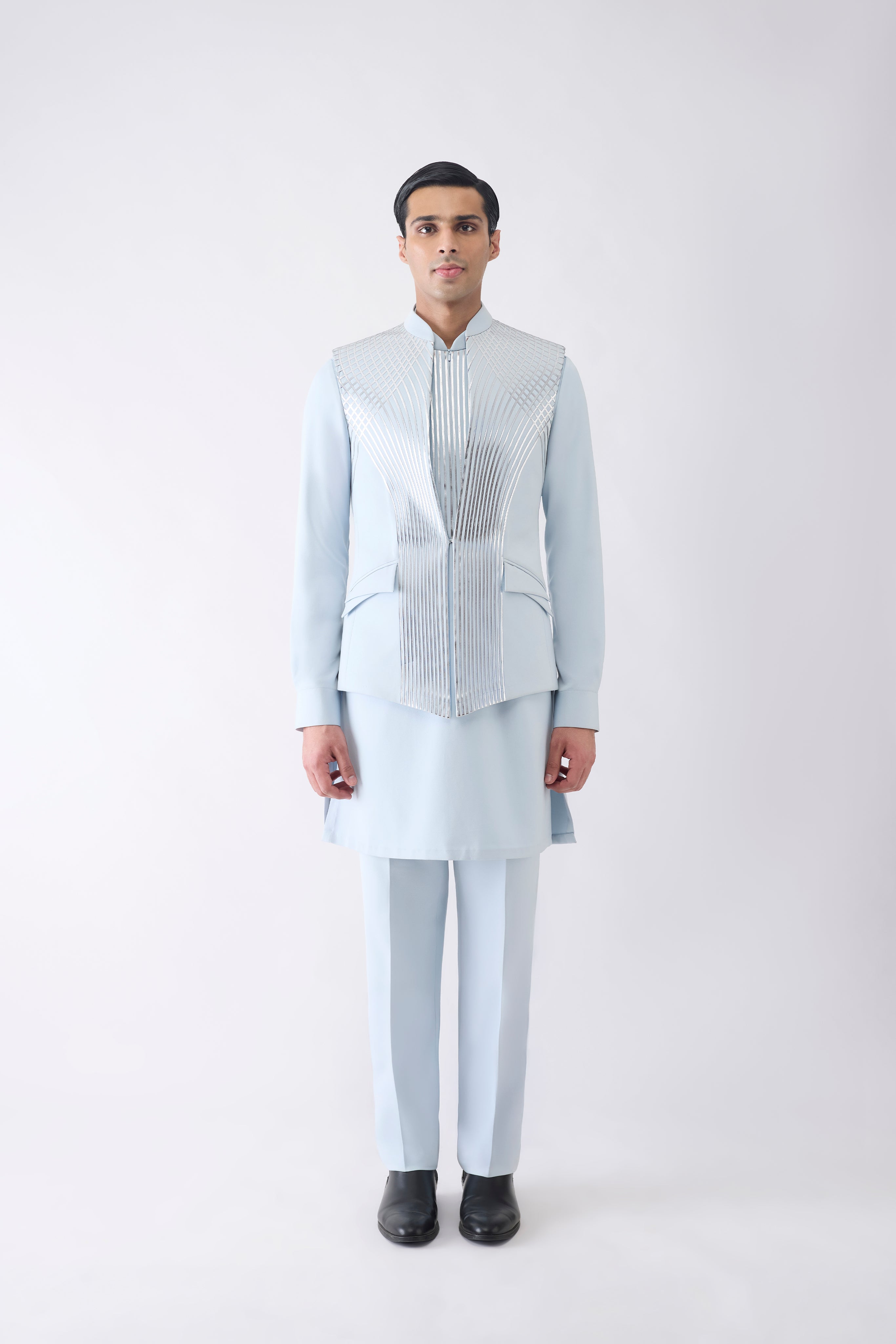 Metallic Kurta Bundi Set