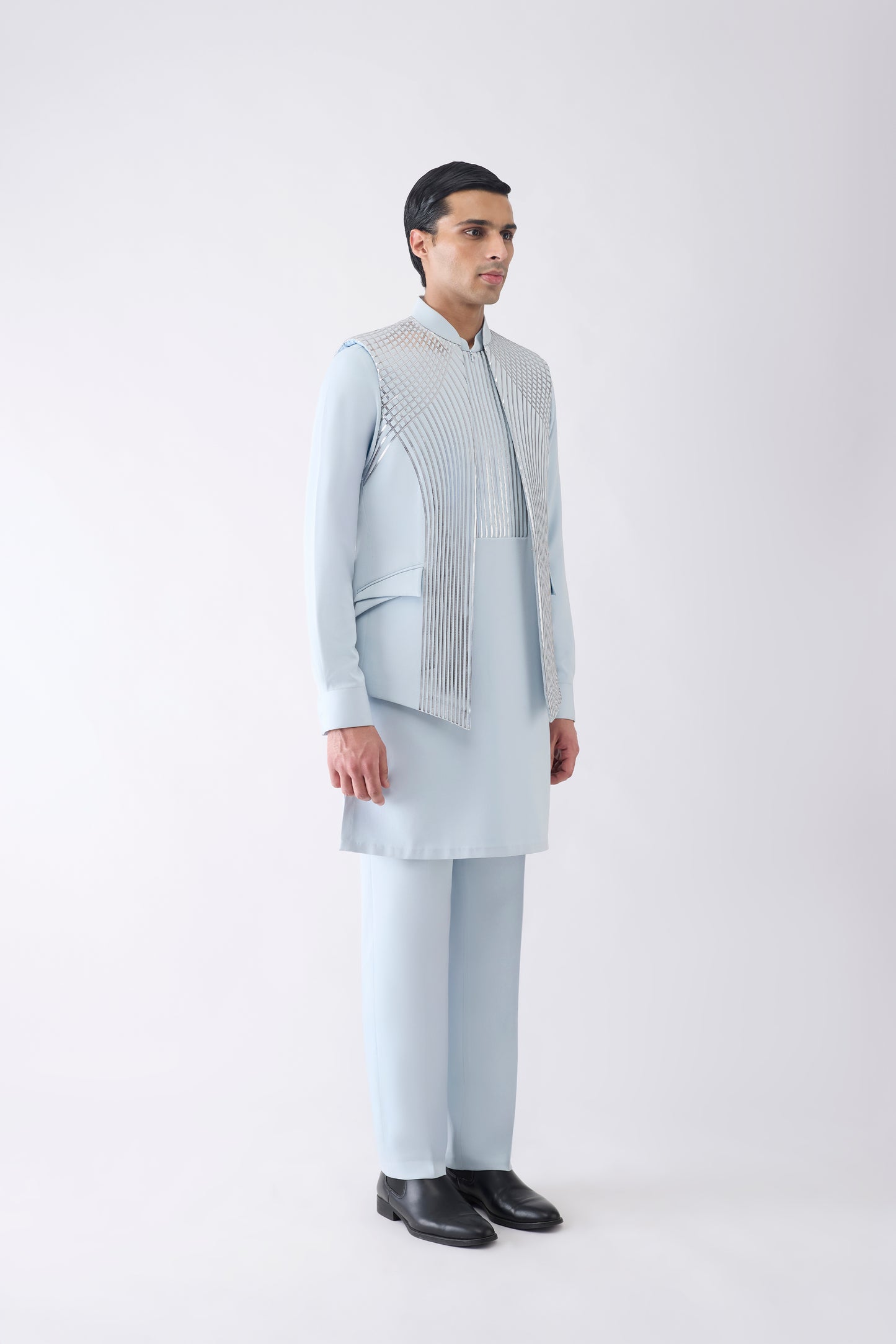 Metallic Kurta Bundi Set