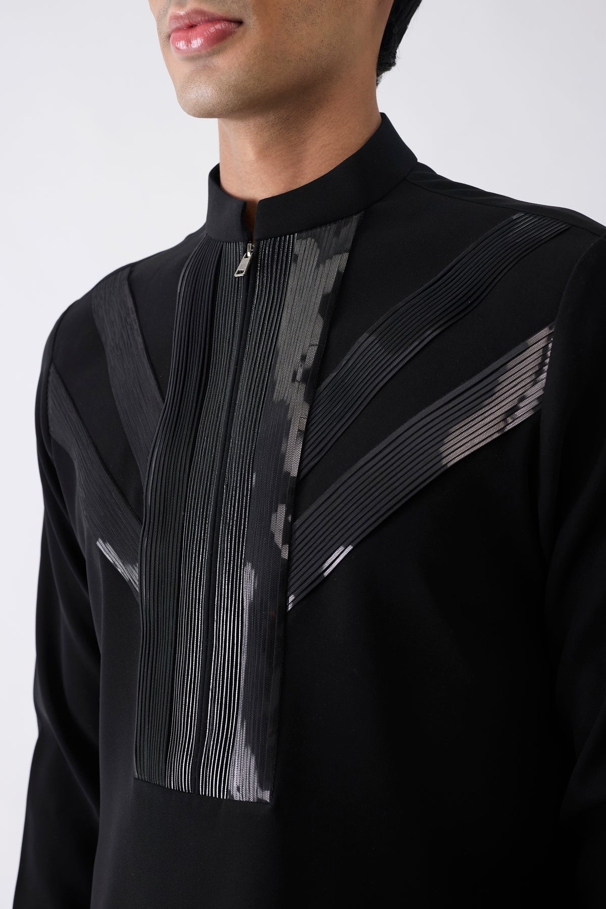 Metallic Micro Pleated Kurta