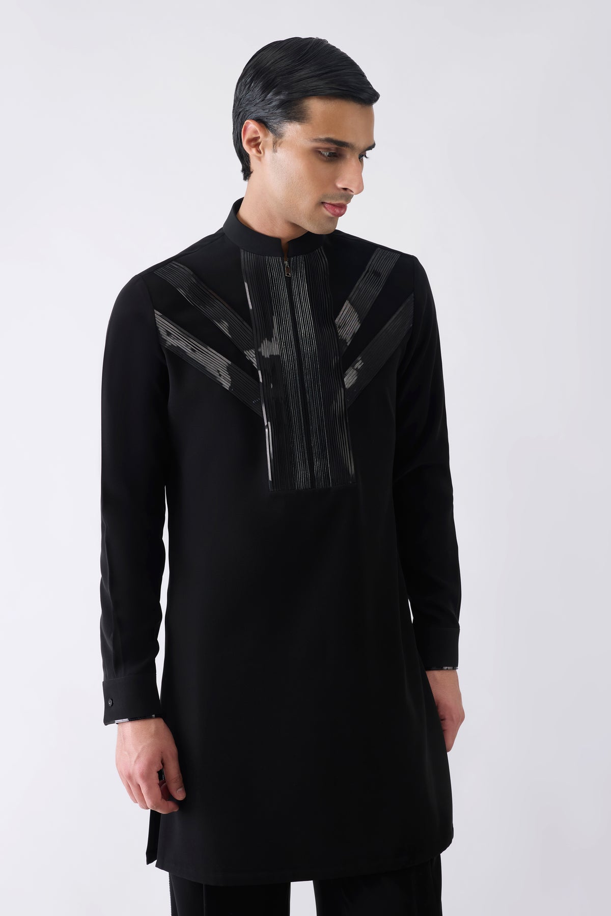 Metallic Micro Pleated Kurta