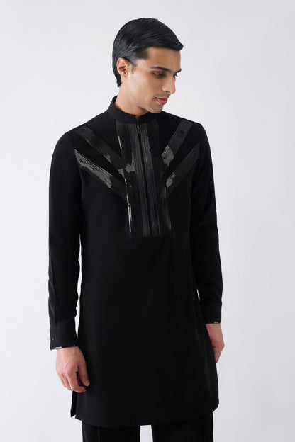 Metallic Micro Pleated Kurta