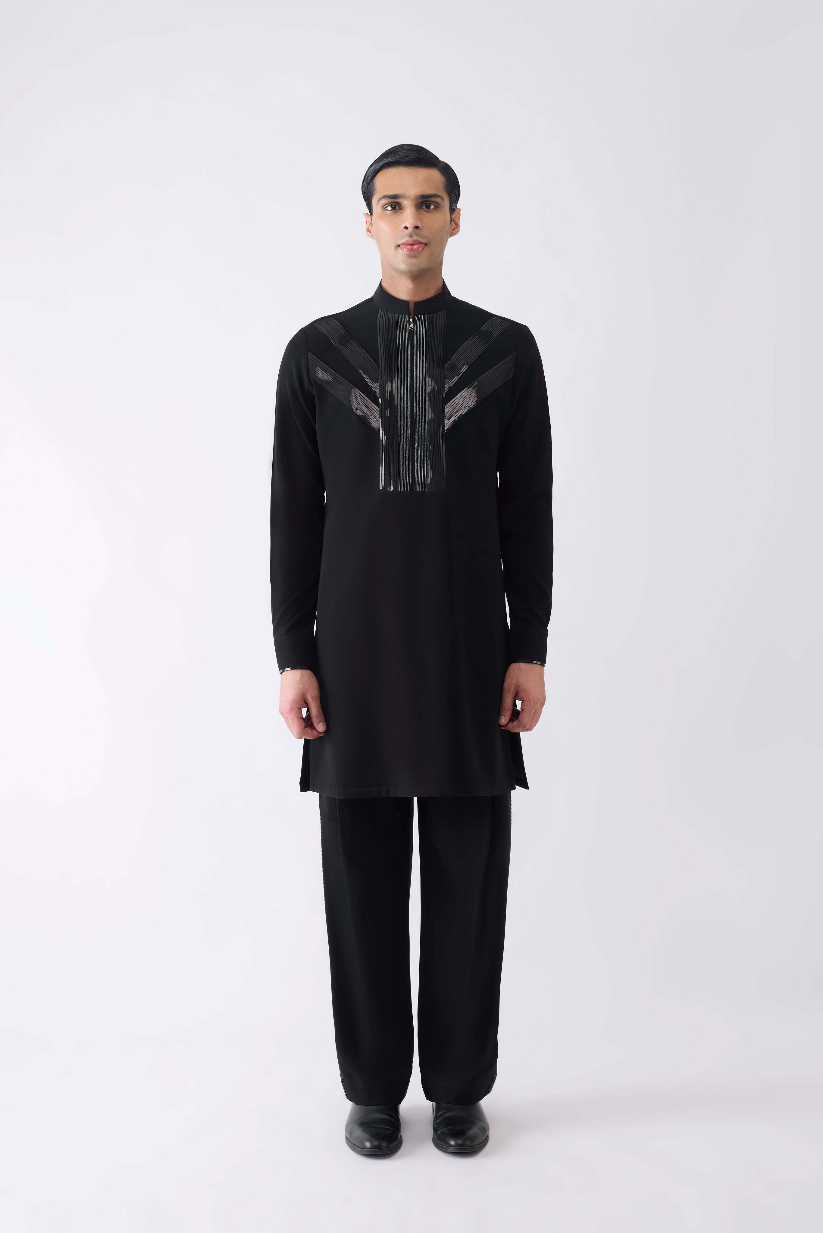 Metallic Micro Pleated Kurta