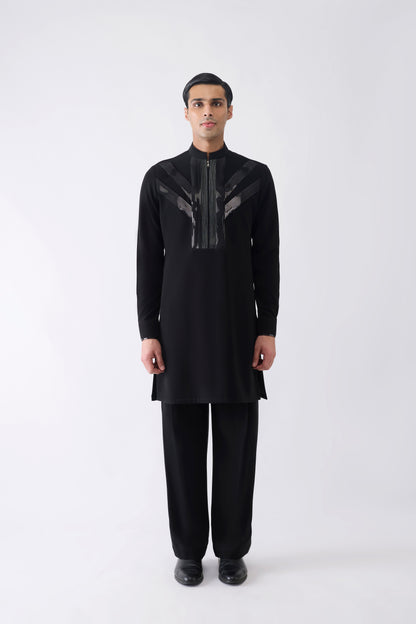 Metallic Micro Pleated Kurta