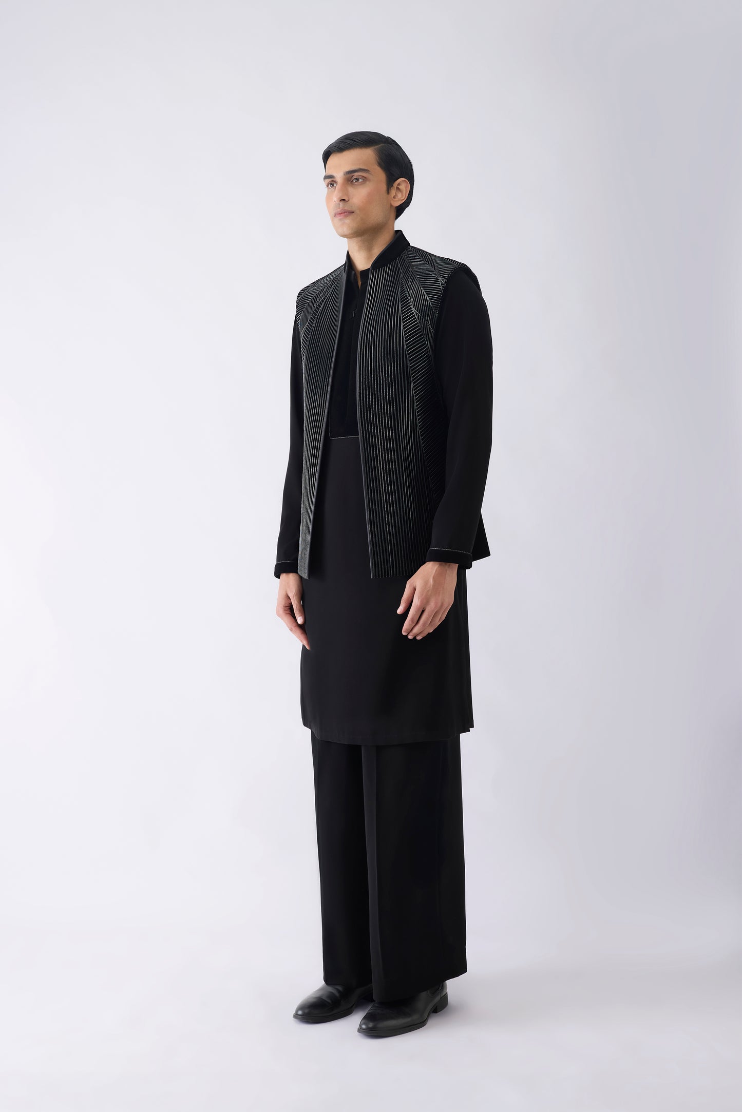 Corded Kurta Bundi Set
