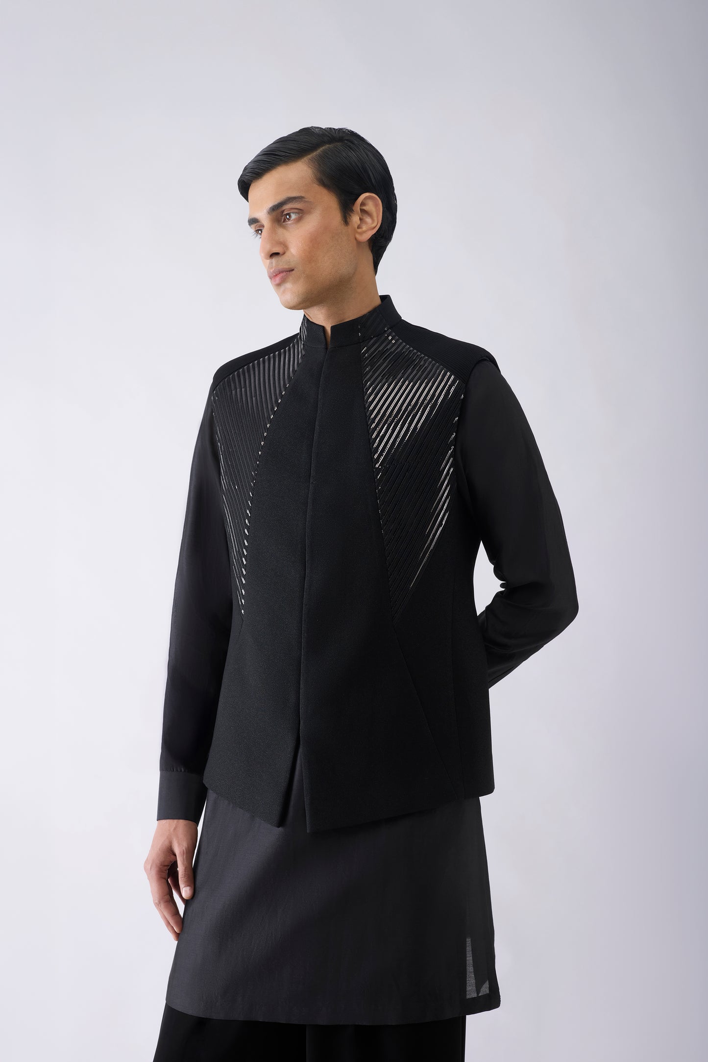 Metallic Kurta Bundi Set