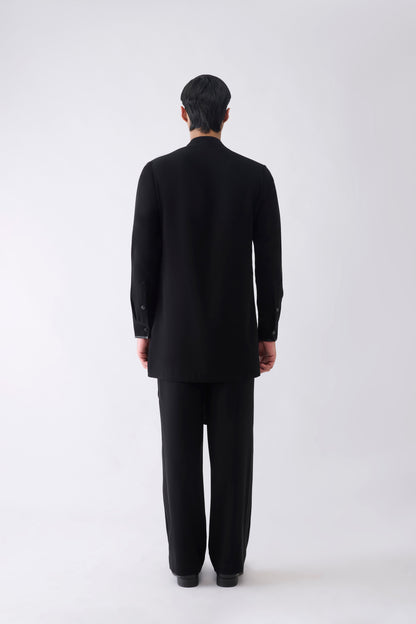 Asymmetric Metallic Hand Woven Kurta