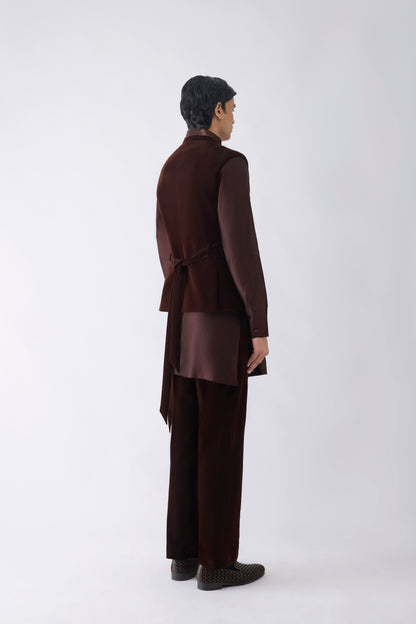 Metallic Hand Woven Kurta Bundi Set