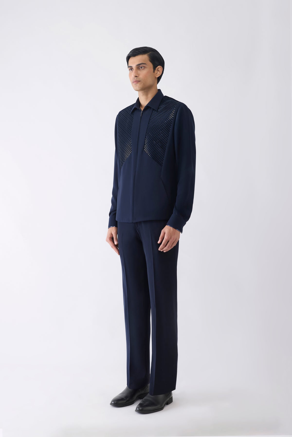 Metallic Hand Woven Shacket in Crepe