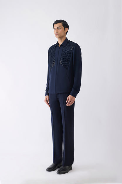 Metallic Hand Woven Shacket in Crepe