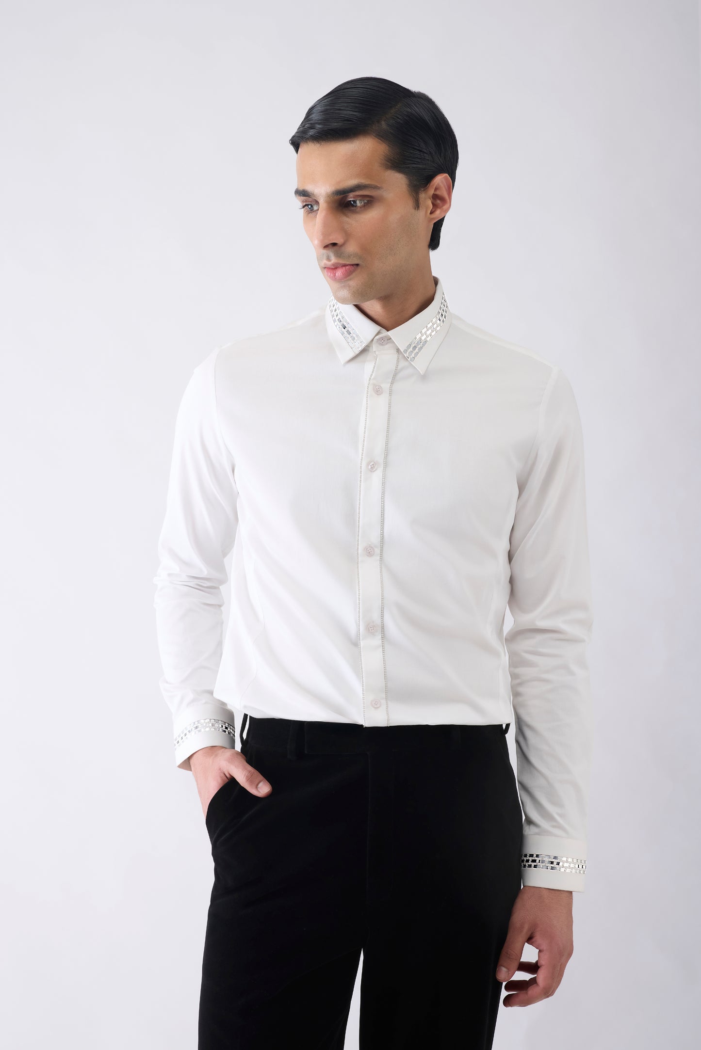 Metallic Hand Woven Textile Shirt