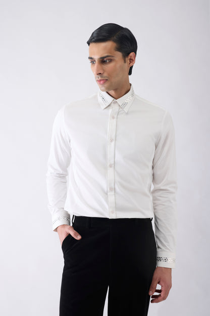 Metallic Hand Woven Textile Shirt