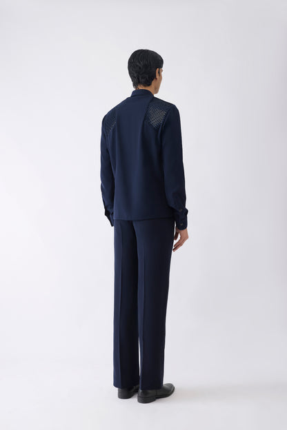 Metallic Hand Woven Shacket in Crepe