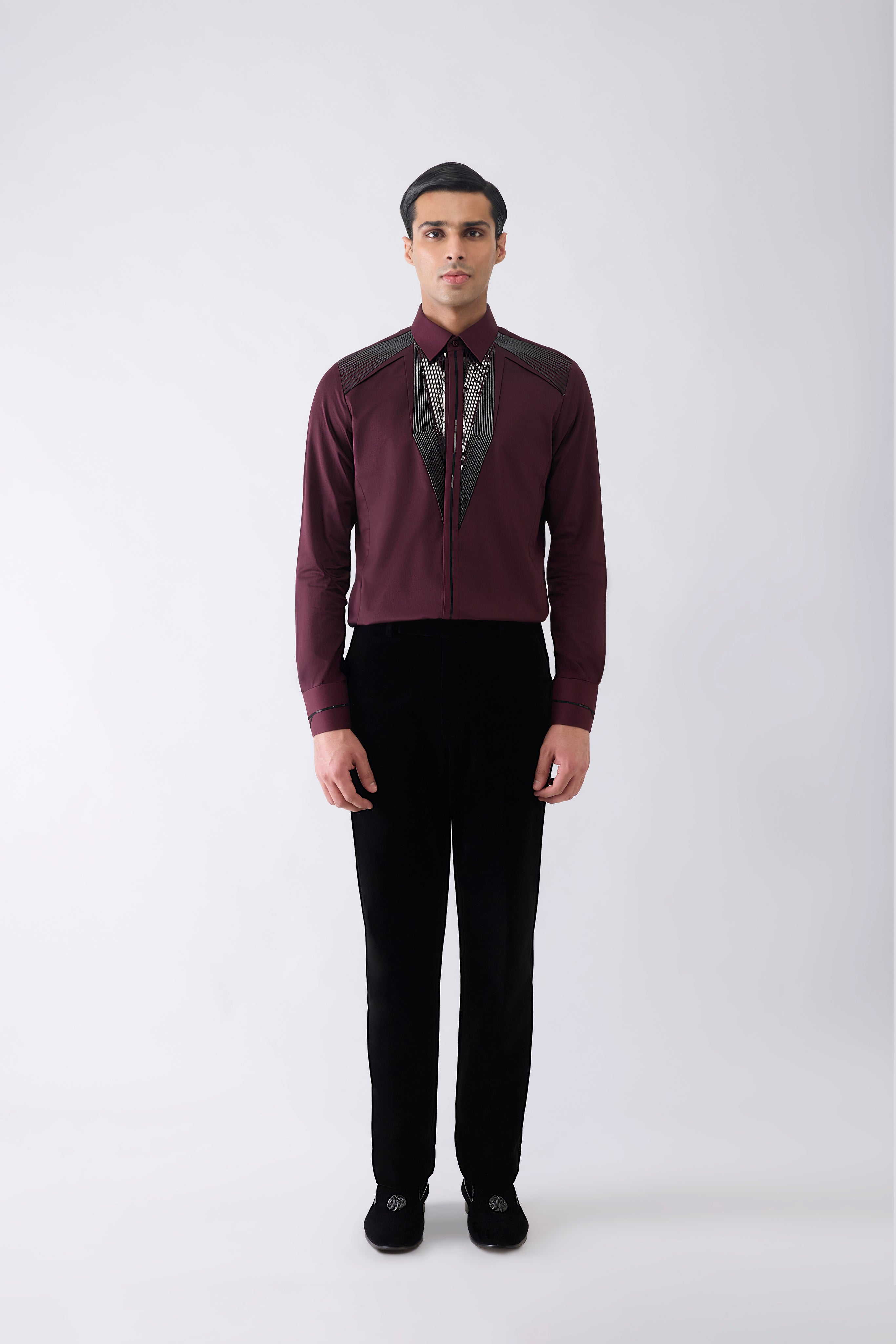 Metallic Corded Yoke Shirt