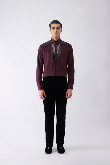 Metallic Corded Yoke Shirt