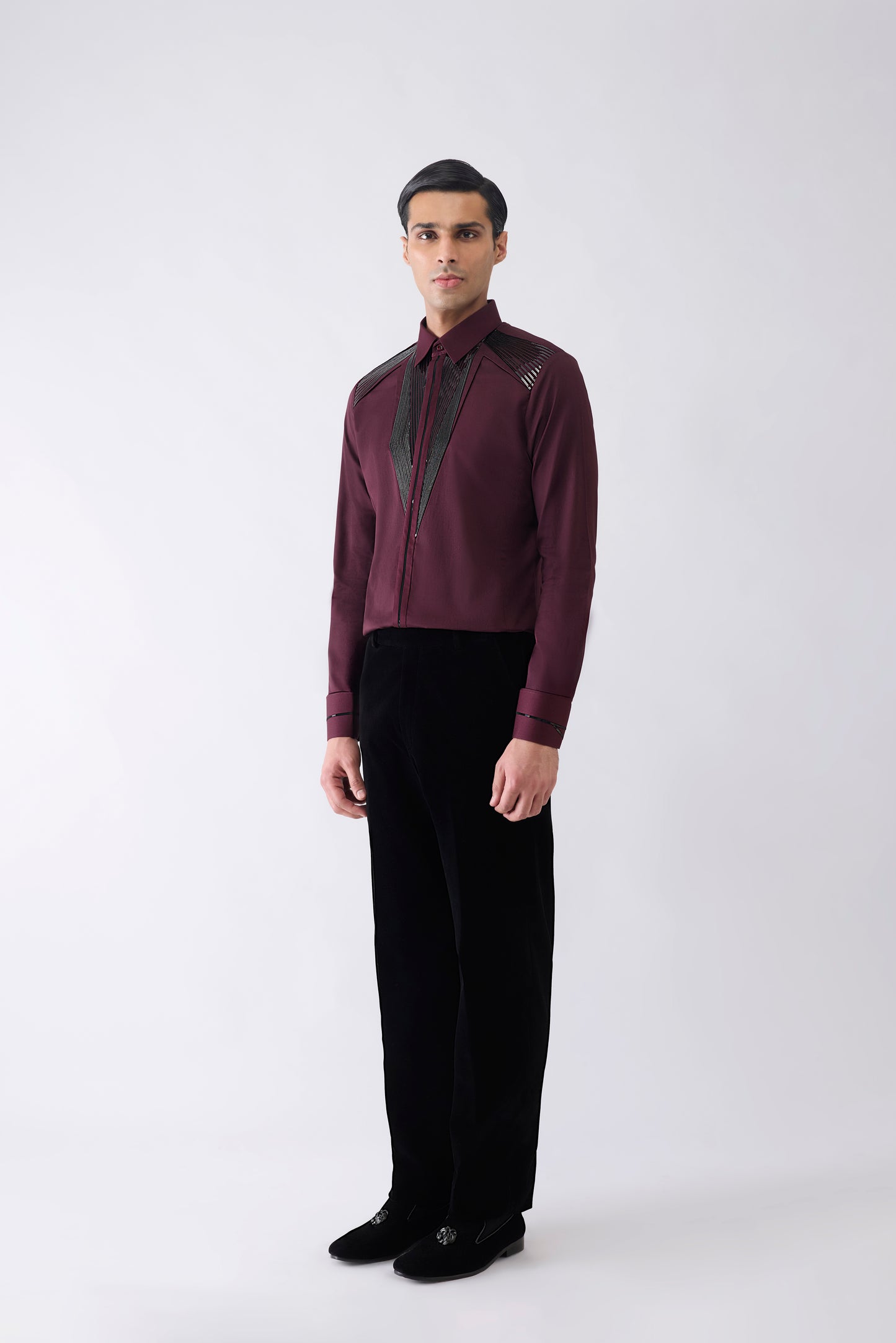 Metallic Corded Yoke Shirt