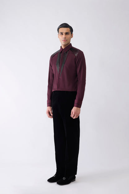 Metallic Corded Yoke Shirt