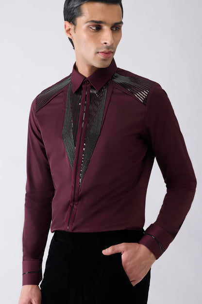 Metallic Corded Yoke Shirt