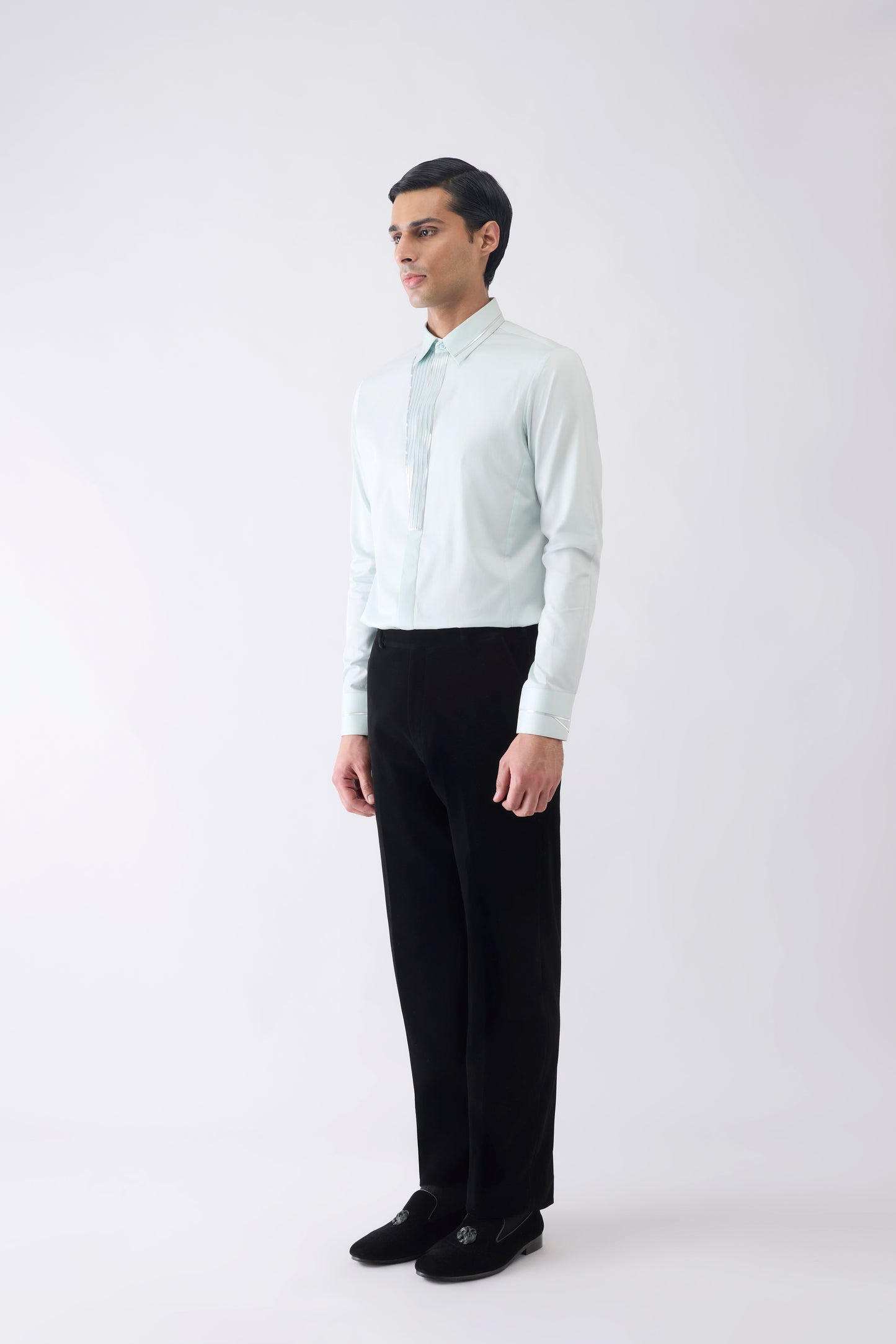Asymmetric Corded Yoke Shirt
