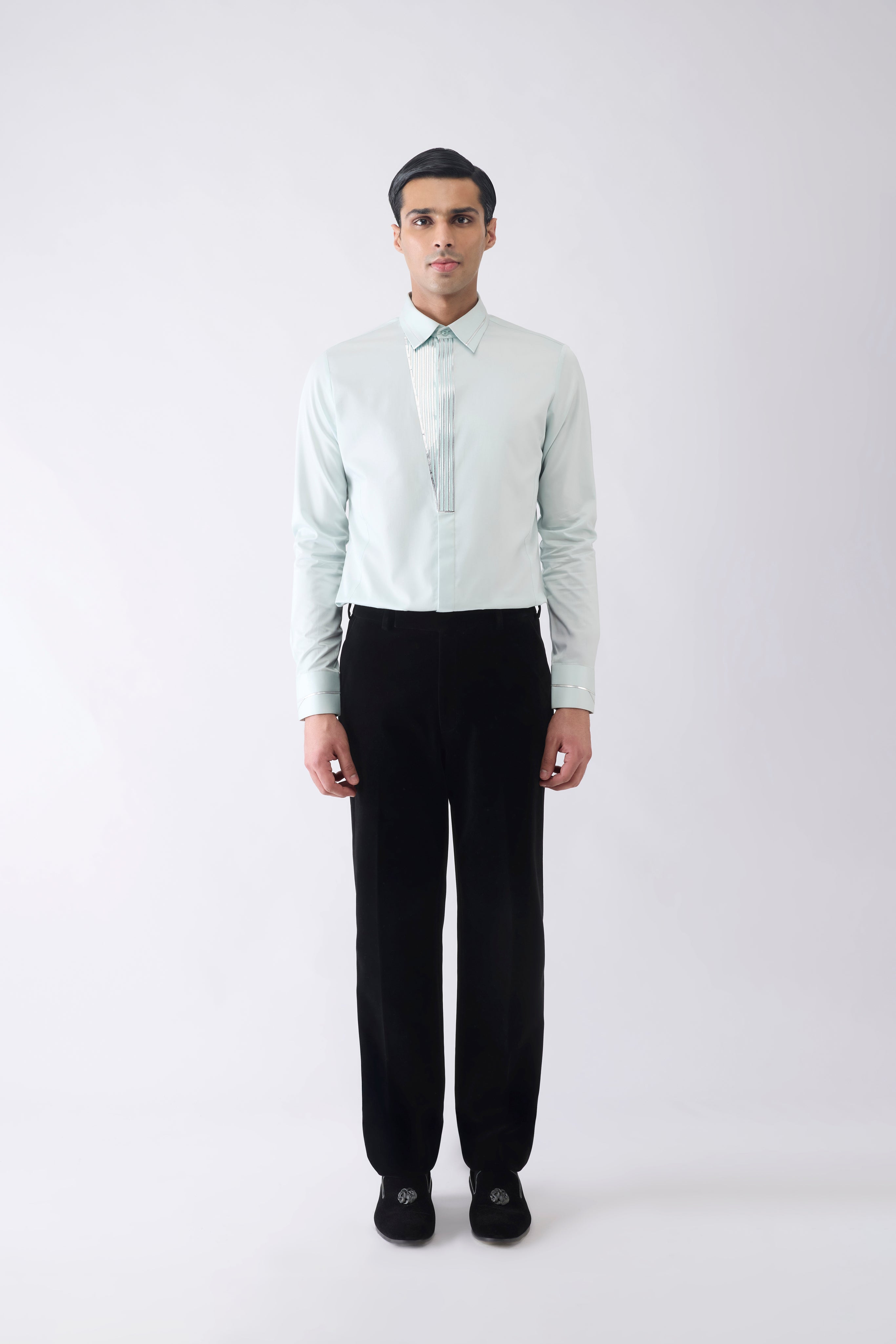 Asymmetric Corded Yoke Shirt