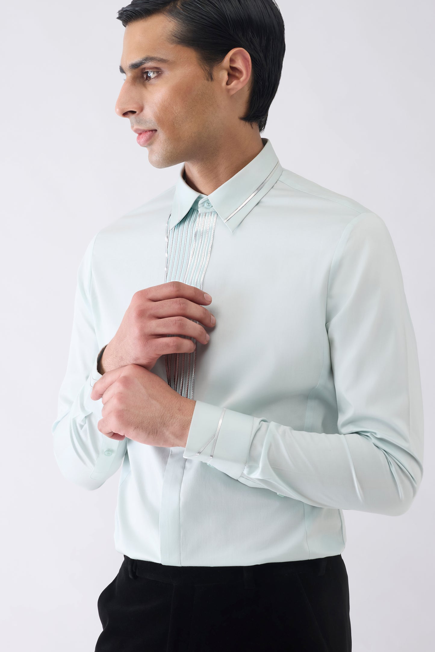 Asymmetric Corded Yoke Shirt
