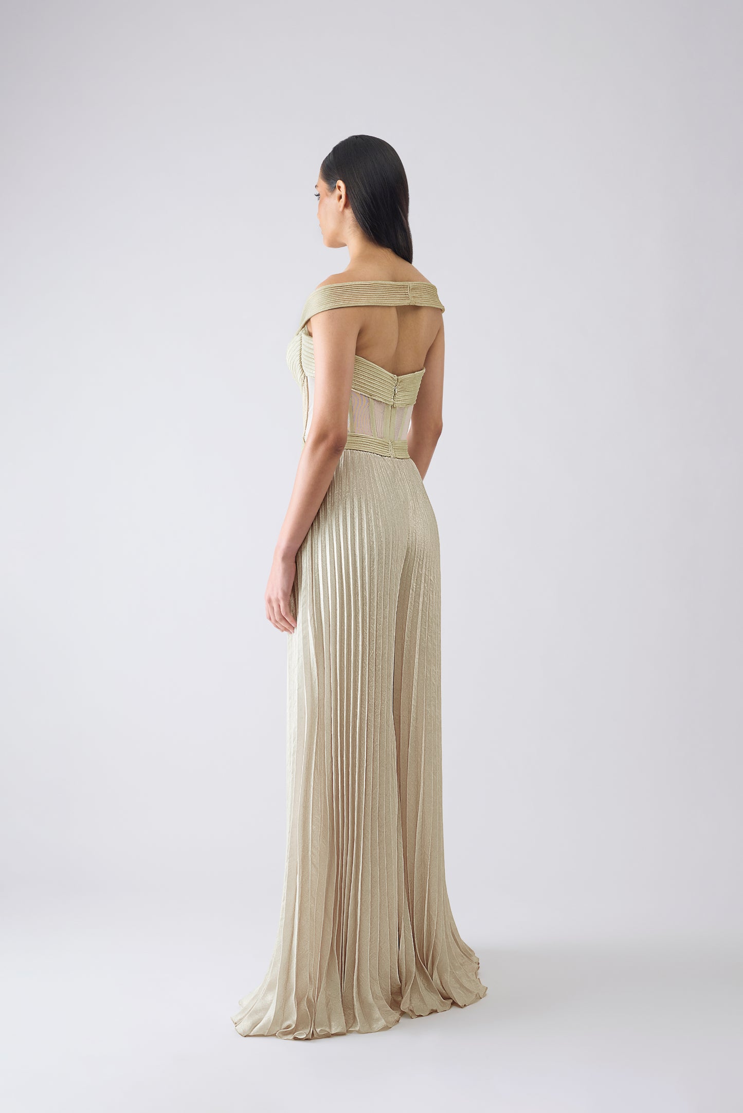 Structured Plisse Jumpsuit