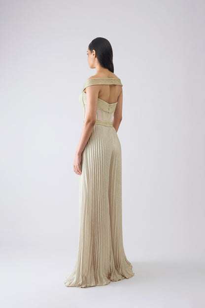 Structured Plisse Jumpsuit