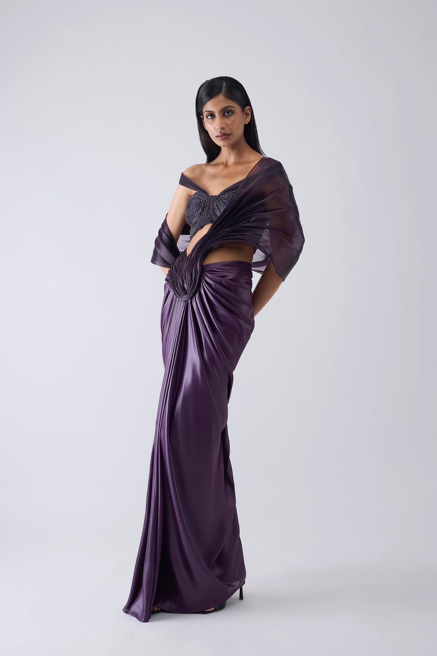 Micro-Beaded Draped Saree