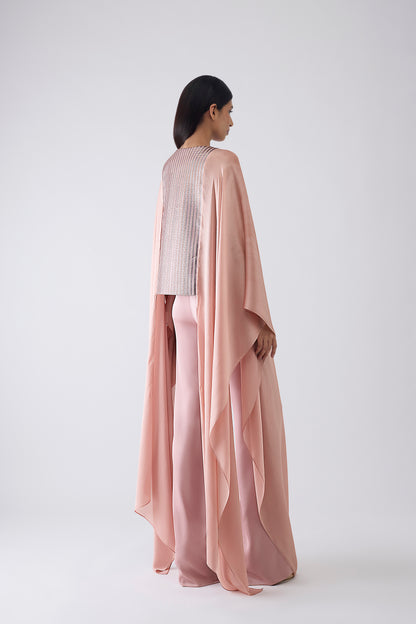 Woven Metallic Cape And Pants