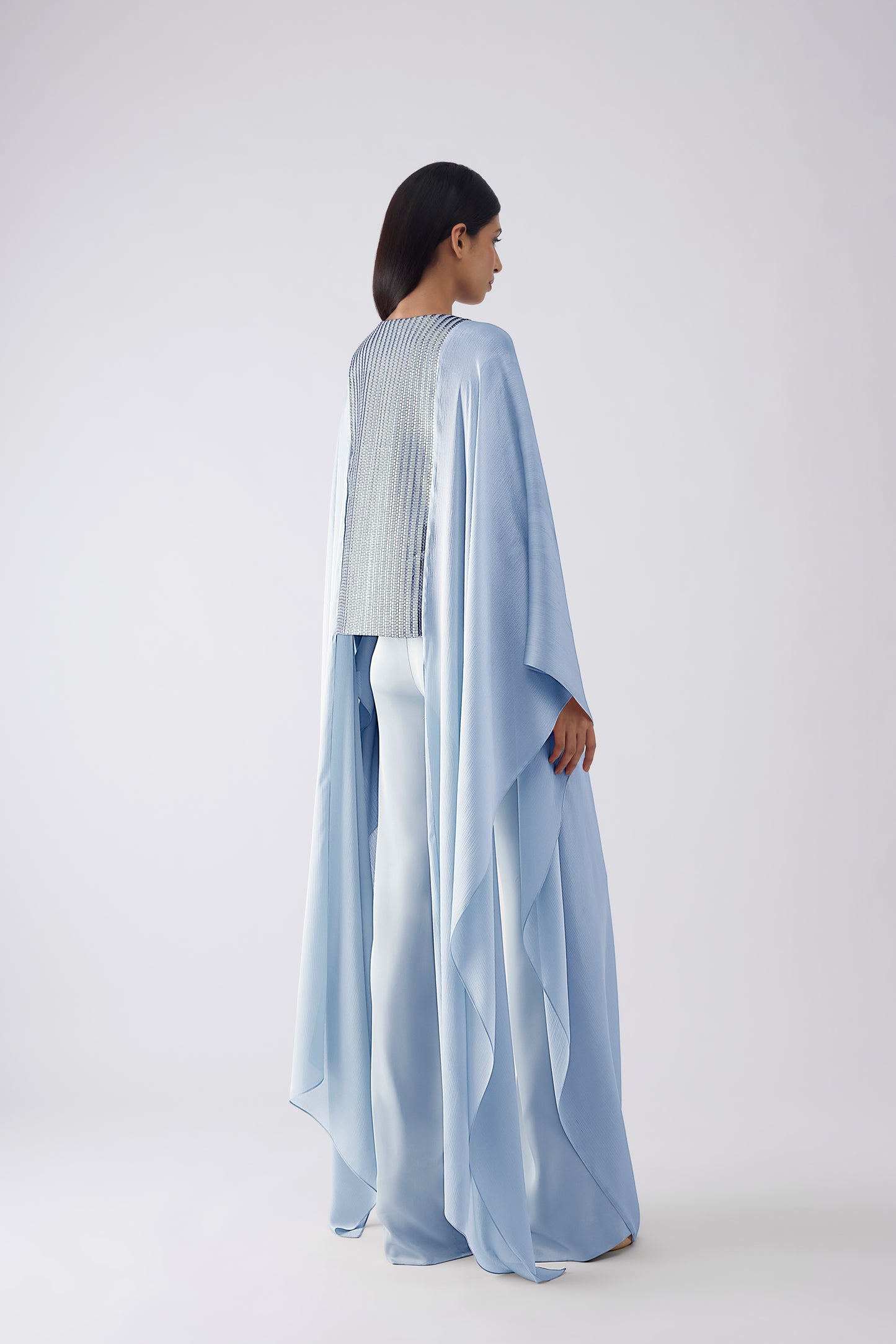 Woven Metallic Cape And Pants