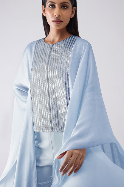 Woven Metallic Cape And Pants