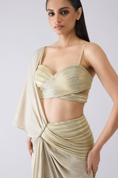 Metallic Corded Saree