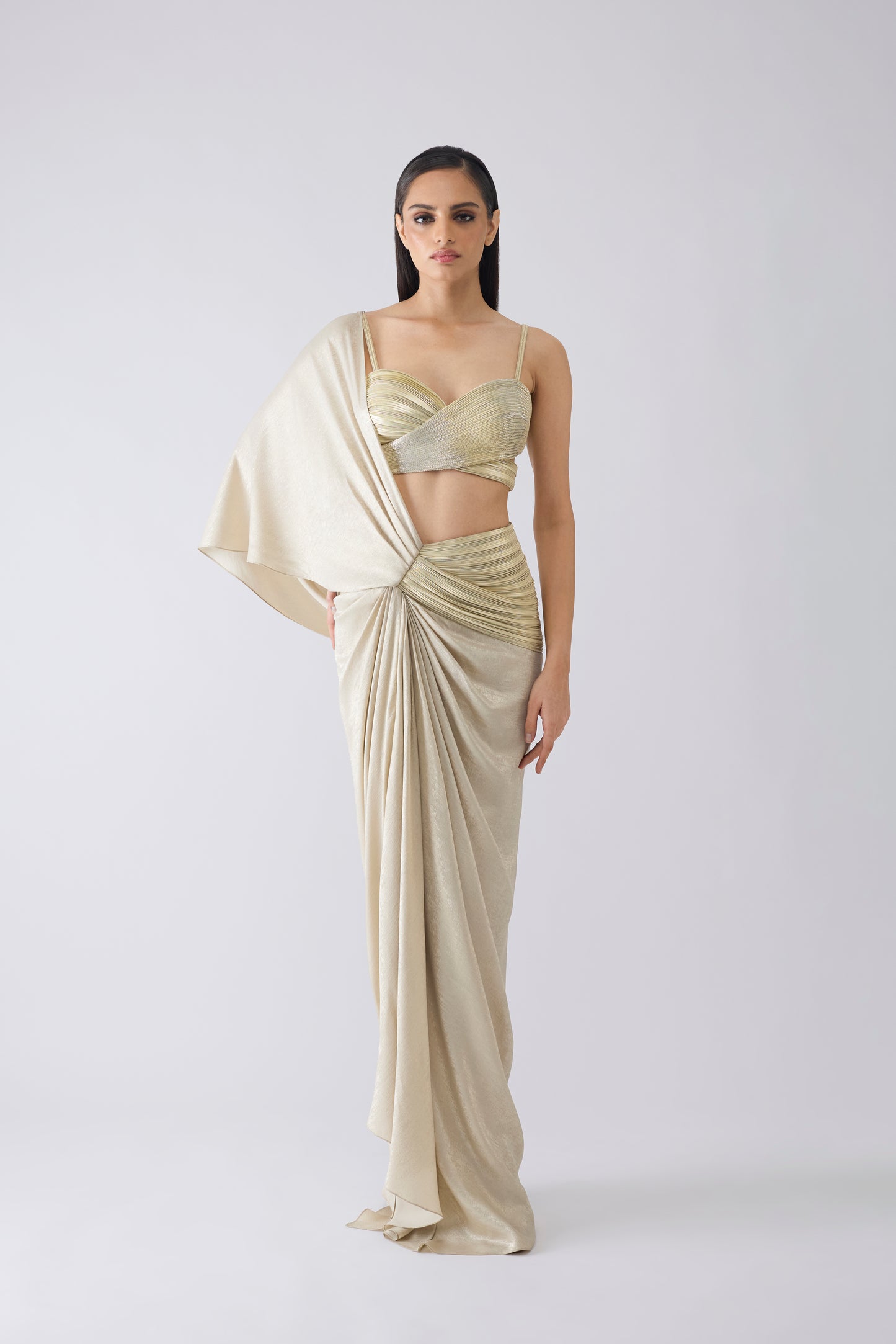 Metallic Corded Saree