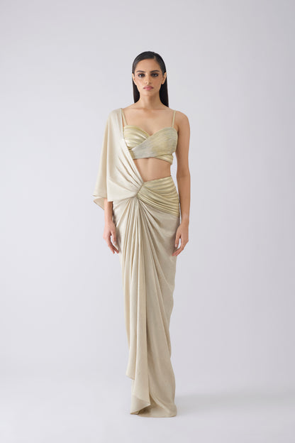 Metallic Corded Saree