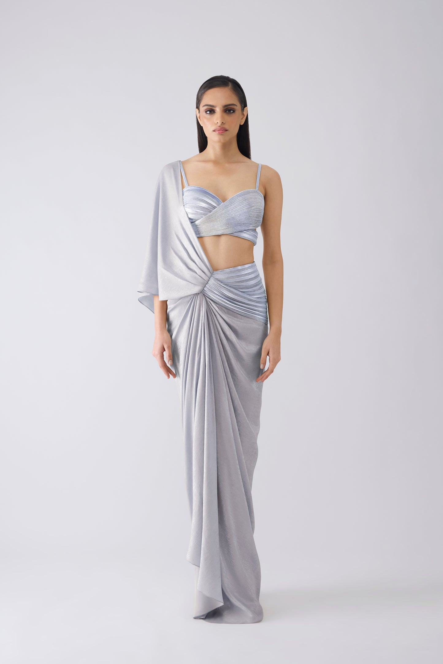 Metallic Corded Saree