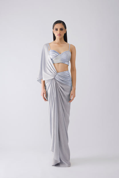 Metallic Corded Saree
