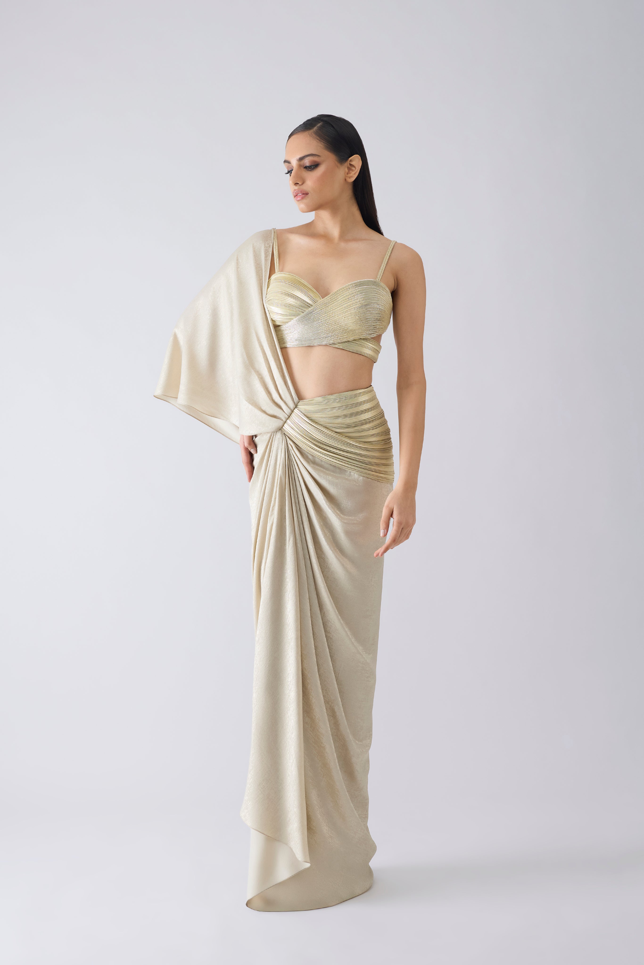 Metallic Corded Saree