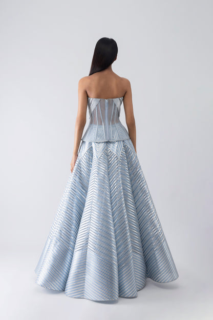 Metallic Structured Corset And Skirt