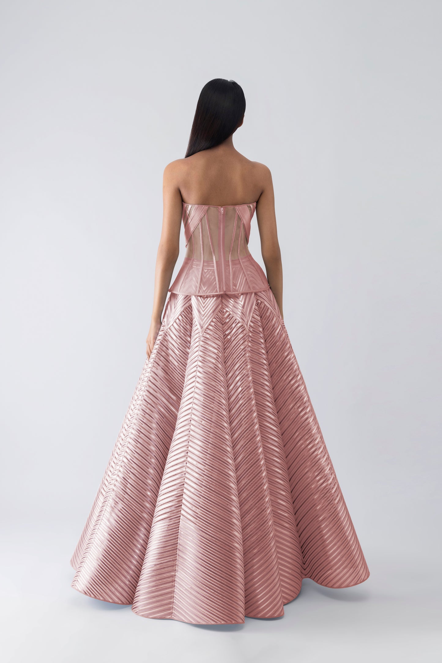 Metallic Structured Corset And Skirt