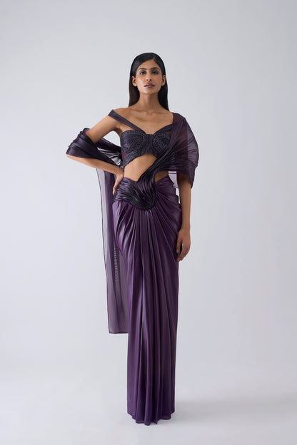 Micro-Beaded Draped Saree