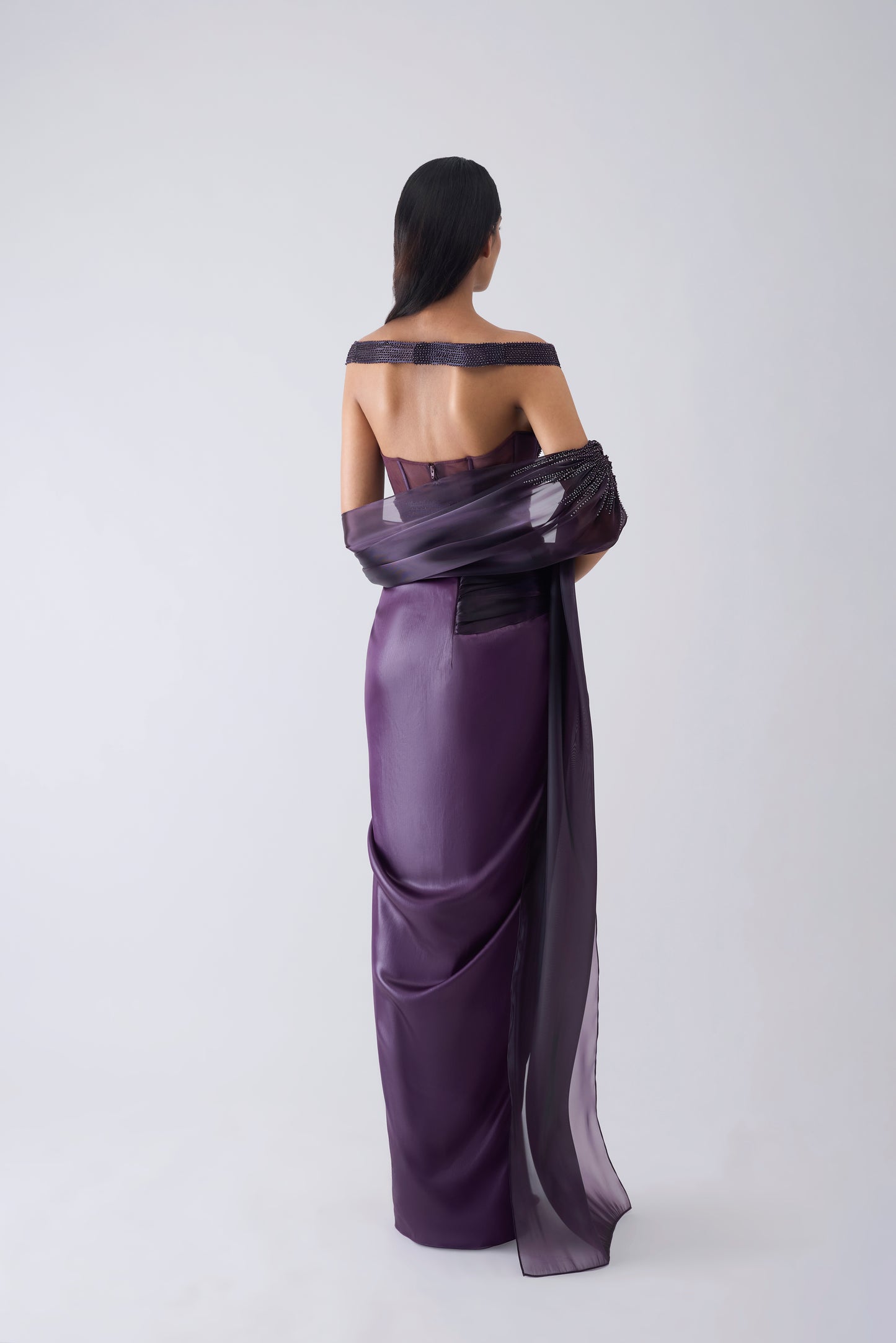 Micro-Beaded Draped Saree