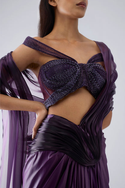Micro-Beaded Draped Saree