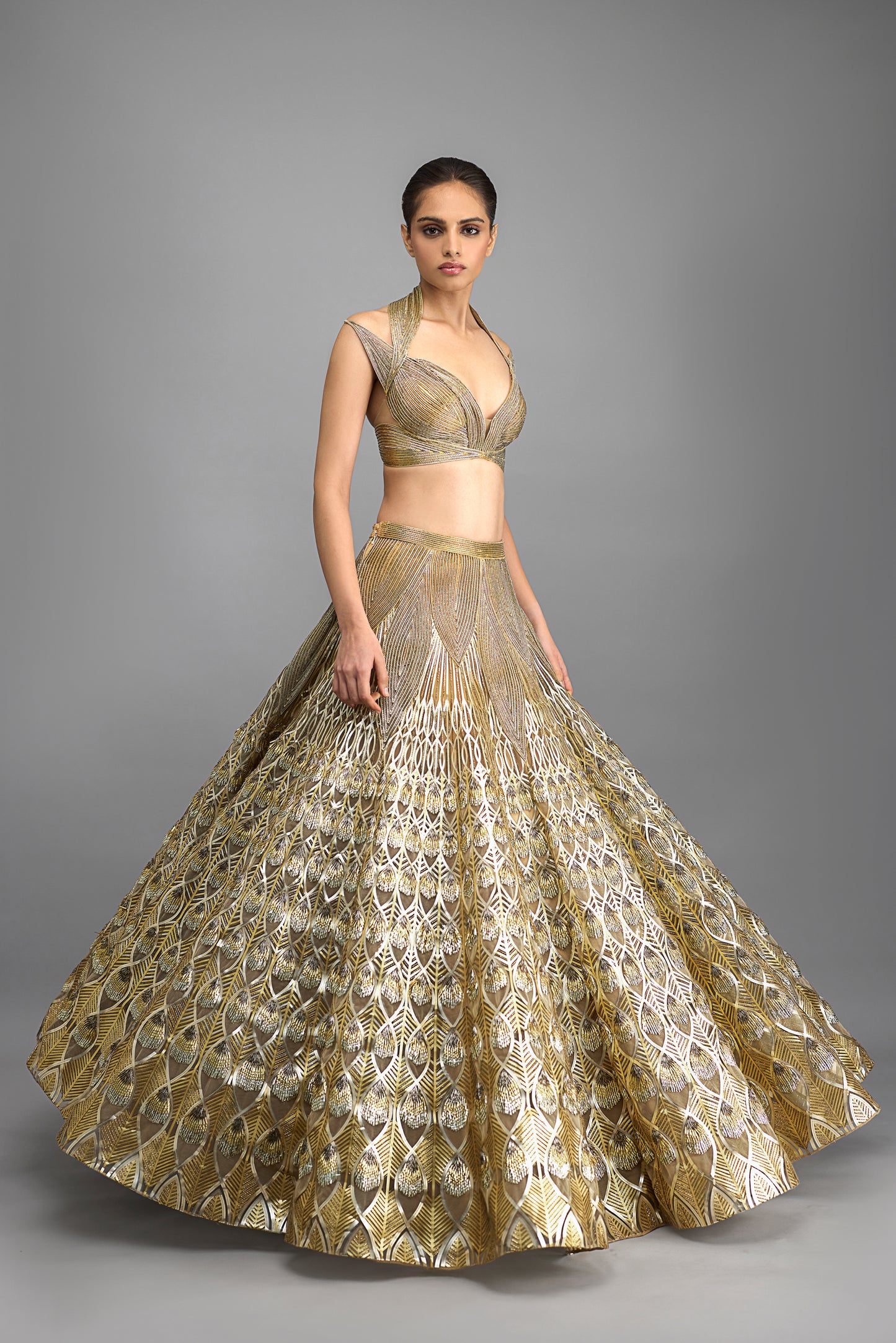 Structured Corded Top And Cape With Skirt