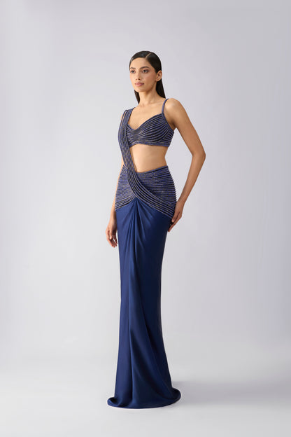 Moulded Crystalvein  Saree