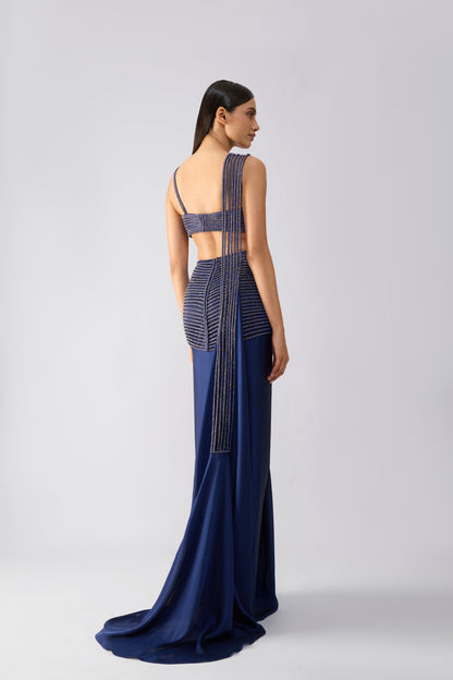 Moulded Crystalvein  Saree