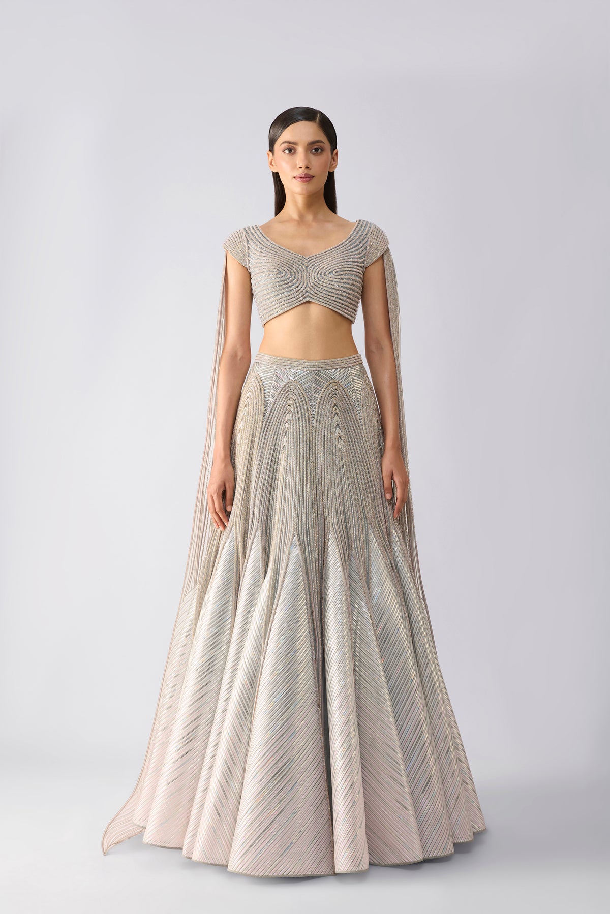 Crystalvein Top And Skirt With Drape