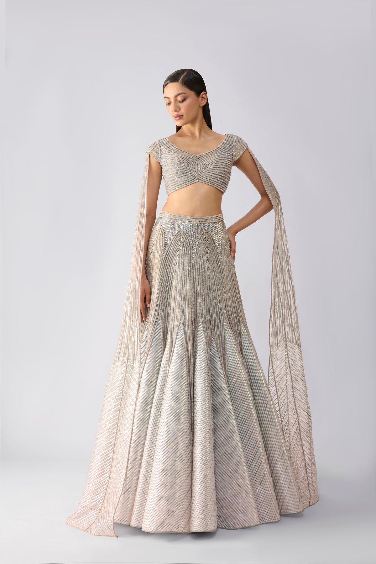 Crystalvein Top And Skirt With Drape